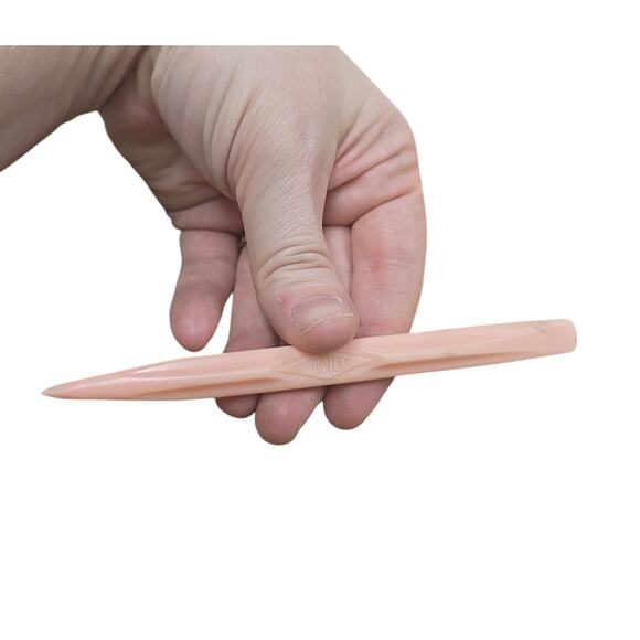 Vintage Stanley Pink Plastic Manicure Pedicure Nail Cuticle Pusher Care Tool - Picture 4 of 5